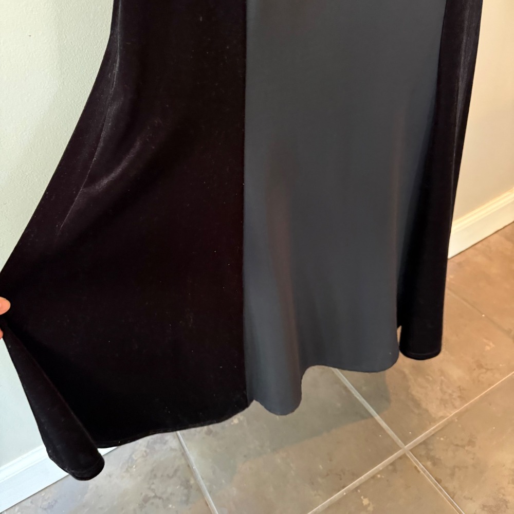 Jessica McClintock Gunne Sax Velvet Black Gown 90s Maxi Dress Mixed Media S Noir - Picture 4 of 13